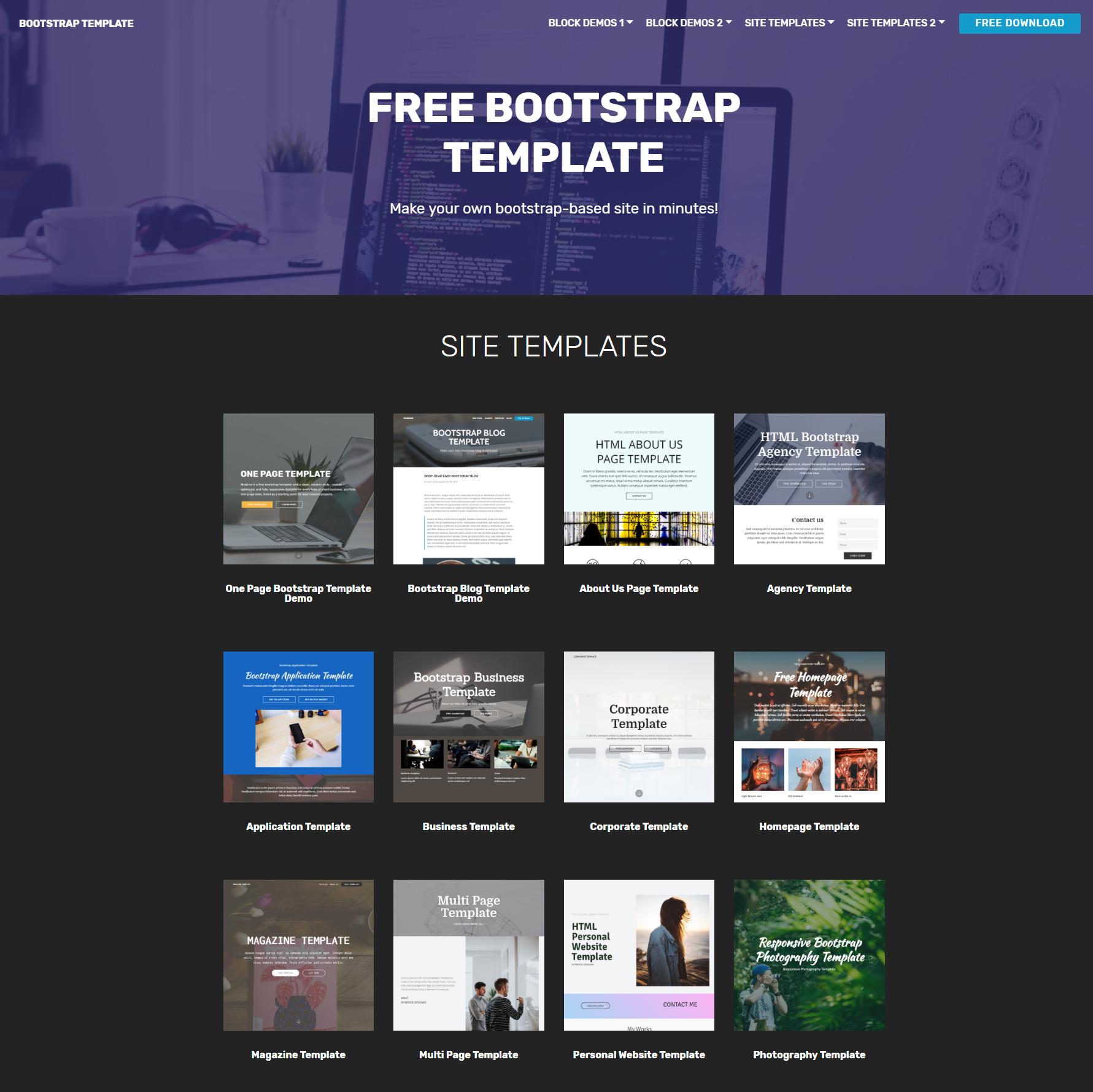 bootstrap-one-page-templates-bootstrapmade